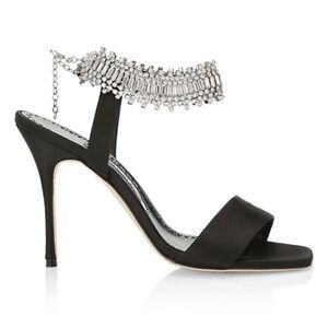 Manolo Blahnik Parinasan 105 Embellished Sandals size 35